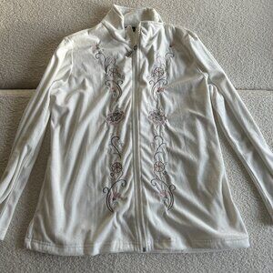 Salon Studio by Haband Women's White Jacket Size L – Casual Wear, Stains